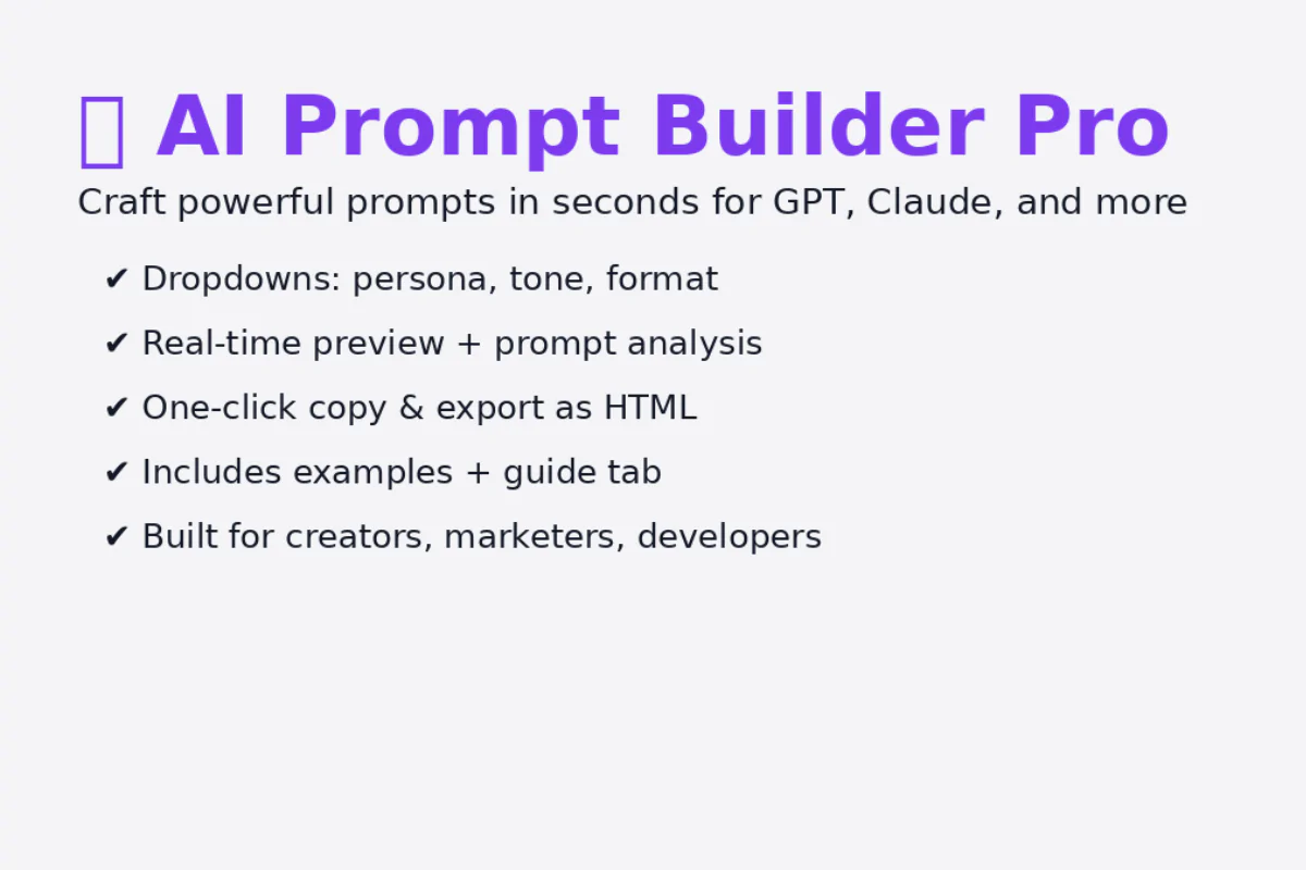 AI Prompt Builder Pro