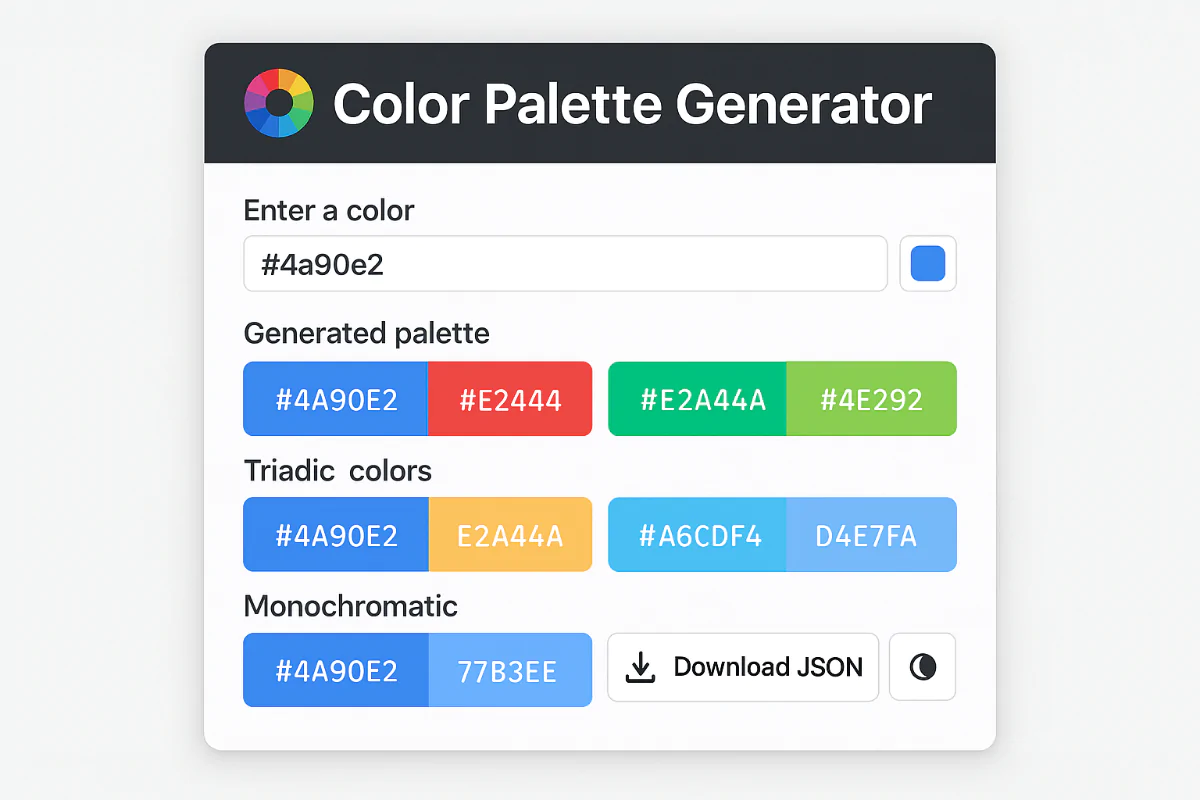 Color Palette Generator – HEX to Harmonies
