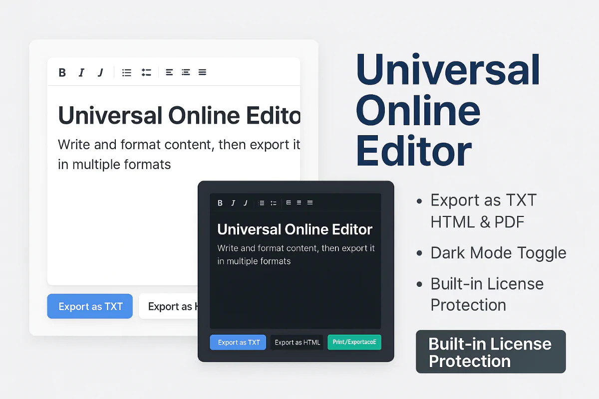Solo Writer Online Editor – HTML, TXT & PDF Export Tool