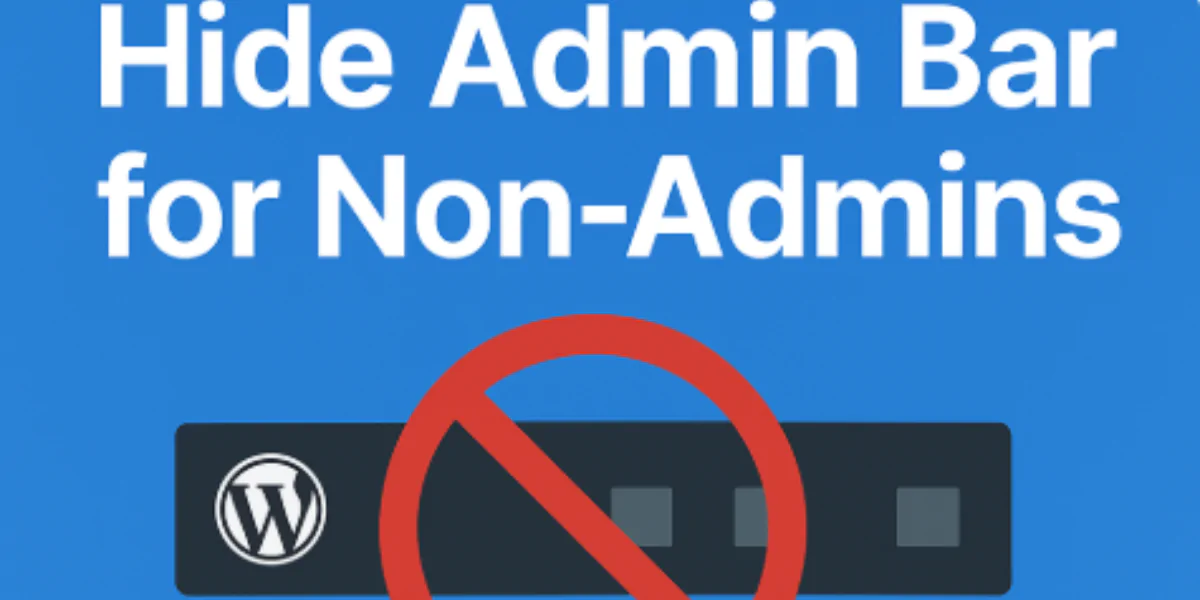 Hide Admin Bar for Non-Admins (Settings Ready)