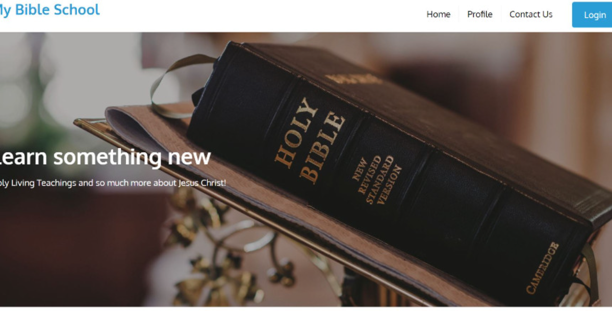 Bible School WordPress Website with 8 books set to a course