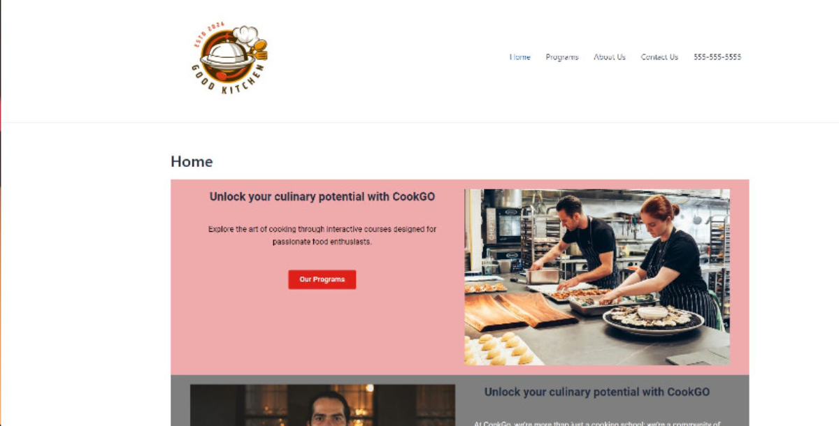 Cooking Program WordPress Website Template By Gbern Tech